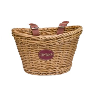 Panier à vélo Trybike – Osier ou résine vintage, 2 sangles