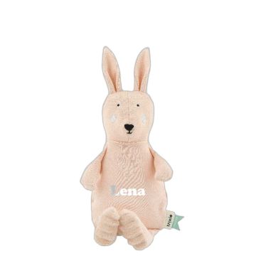 Peluche lapin rose 26cm personnalisée prénom Trixie