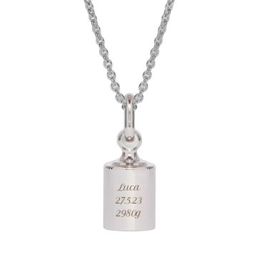 Pendentif personnalisé naissance Mon Petit Poids plaqué argent