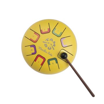Mini tongue drum jaune Moulin Roty Popipop – éveil rythmique