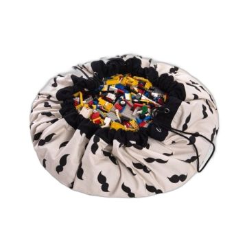 Tapis Sac à Jouets Rangement Enfant Moustache Play & Go
