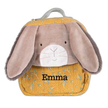 Sac à dos lapin jaune personnalisable Moulin Roty