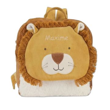 Sac à dos lion personnalisé avec prénom brodé Moulin Roty