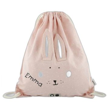 Sac de gym personnalisé Trixie Lapin rose - cadeau naissance