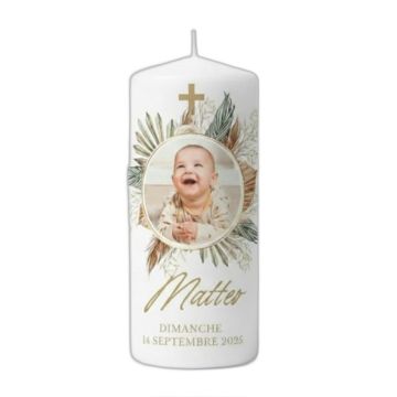 Bougie personnalisée photo et prénom bébé - Fait main Suisse