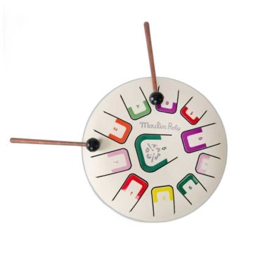 Tongue drum blanc Moulin Roty pour enfant 3+