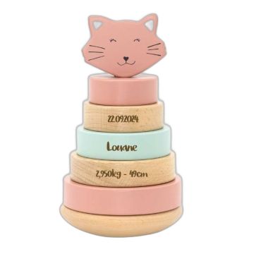 Tour à empiler Trixie personnalisée - Cadeau naissance fille