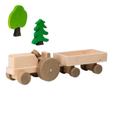 Tracteur & remorque en bois Trauffer – Jouet suisse