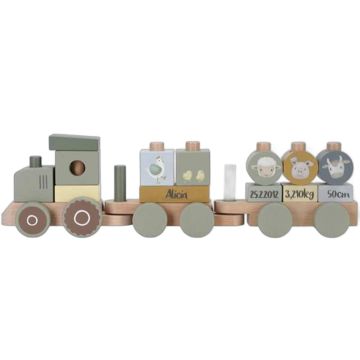 Train en bois personnalisé Little Dutch vert - Cadeau bébé