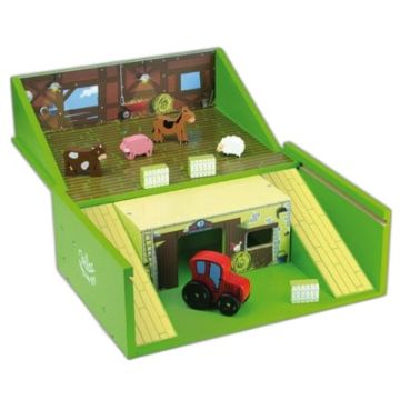 Ferme en valise en bois Vilac - Jouet transportable