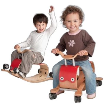 Wishbone Flip 2 en 1 rouge - Trotteur et bascule bébé