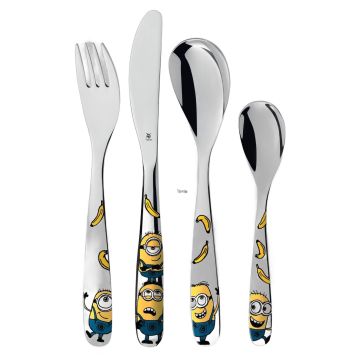 Couverts Minions personnalisés WMF, gravure prénom, set 4pcs
