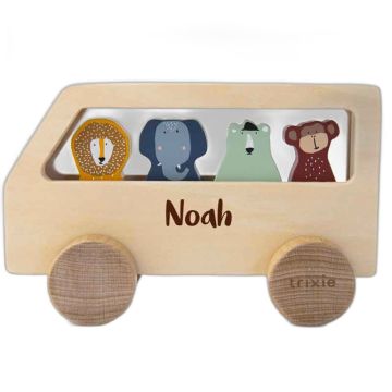 Bus en bois personnalisable Trixie – Cadeau enfant dès 18 mois
