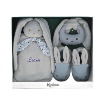 Coffret naissance Kaloo lapinoo bleu personnalisé