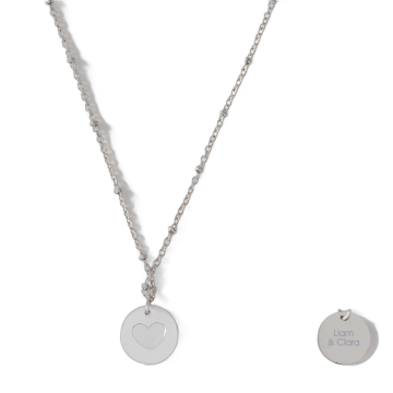 Bijou personnalisé argenté Aaina & Co – Pendentif gravé