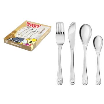 Set de 4 couverts enfant à graver Woezel & Pip Zilverstad