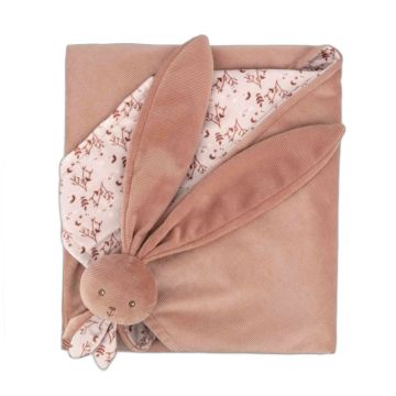 Couverture doudou lapin personnalisable Kaloo terracotta