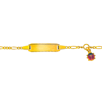 Gourmette Or 750 Coccinelle - Bracelet identité bébé