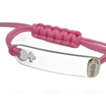Bijou Gourmette Bébé Fille Mikado Argent Personnalisable