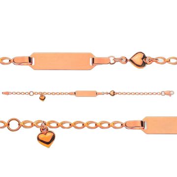 Gourmette or rose 750 bébé fille - Bijou personnalisable
