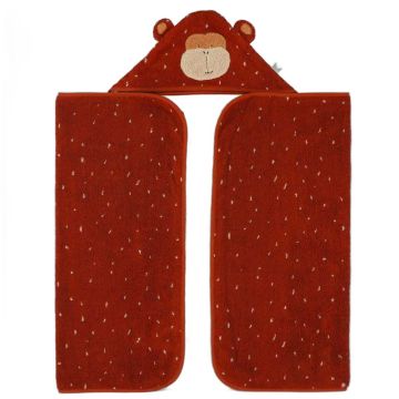 Grande serviette capuche prénom bébé Trixie Baby singe