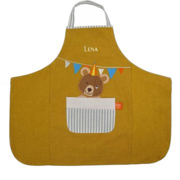 Tablier fille ours à personnaliser 2-6 ans - L'Oiseau Bateau
