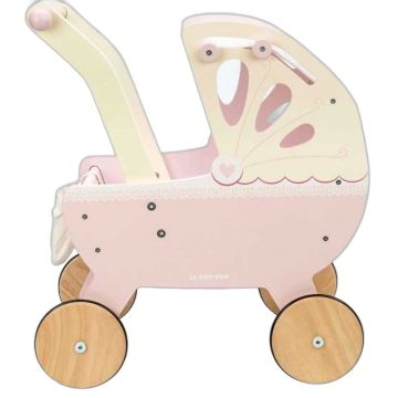 Poussette en bois Le Toy Van pour poupée rose
