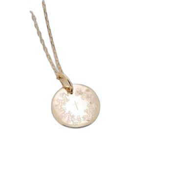 Médaille de baptême argent Aismée - couronne de fleurs