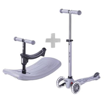Mini Micro Deluxe Rock & Go LED mauve - trottinette bascule