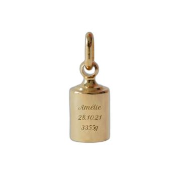 Pendentif or jaune personnalisable Mon Petit Poids