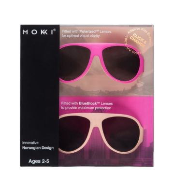 Lunettes soleil enfant Mokki Click & Change Rose UV400
