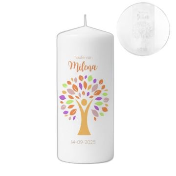 Bougie de baptême personnalisée Arbre de Vie – Suisse