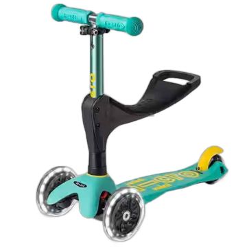 Trottinette Mini Micro 3 en 1 Deluxe Eco menthe roues lumineuses