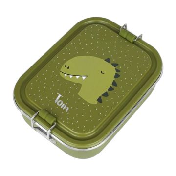Boîte à goûter personnalisable dino Trixie Baby en inox